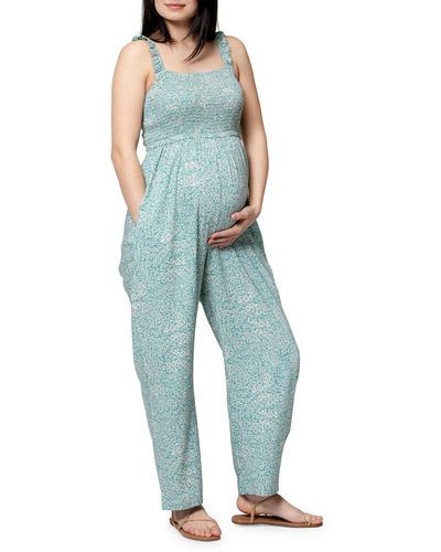 Nom Maternity Marais Maternity Jumpsuit - Blue