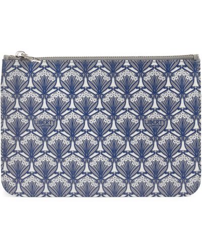 Liberty Coated Canvas Zip Pouch - Blue