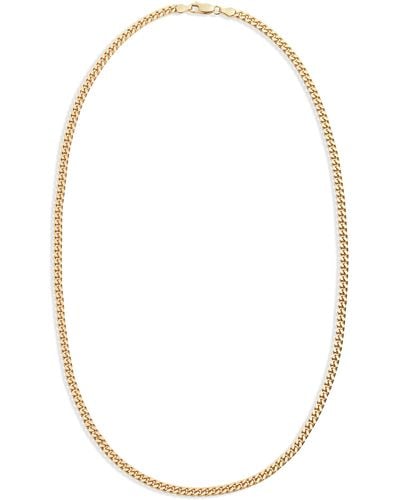 Argento Vivo Sterling Silver Flat Cuban Chain Necklace - White