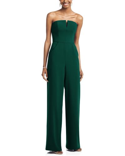Dessy Collection Strapless Crepe Jumpsuit - Green