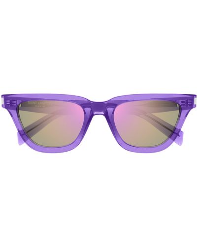 Saint Laurent Sulpice 53mm Cat Eye Sunglasses - Purple