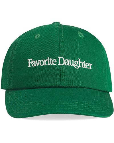 FAVORITE DAUGHTER Classic Logo Cotton Twill Baseball Cap - Green