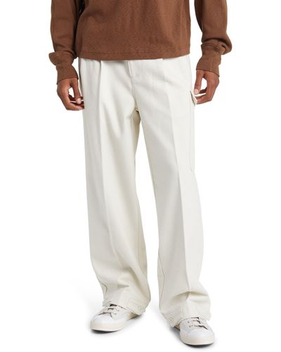 Elwood baggy Pleated Military Pants - White
