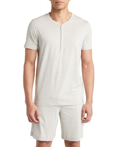 Daniel Buchler Henley Pajama T-shirt - White