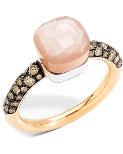 Pomellato 18kt Rose Gold Petit Nudo Moonstone And Diamond Ring - Farfetch