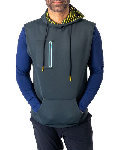 Maceoo Hooded Golf Vest - Blue