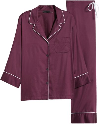 Natori Cotton Sateen Pajamas - Purple