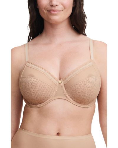 Chantelle Lucie Lace Full Coverage Underwire Bra - Natural