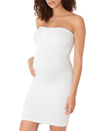 Cache Coeur Strapless Beach Maternity Dress - White