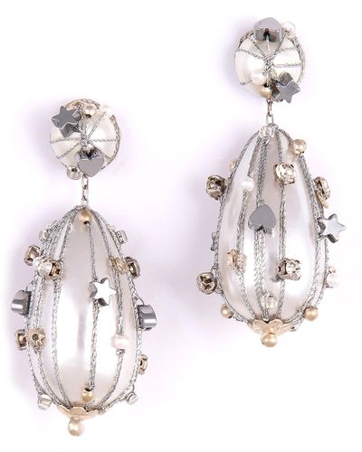 Deepa Gurnani Cora Imitation Pearl Drop Earrings - Metallic
