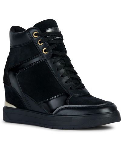 Geox Maurica Wedge Sneaker - Black