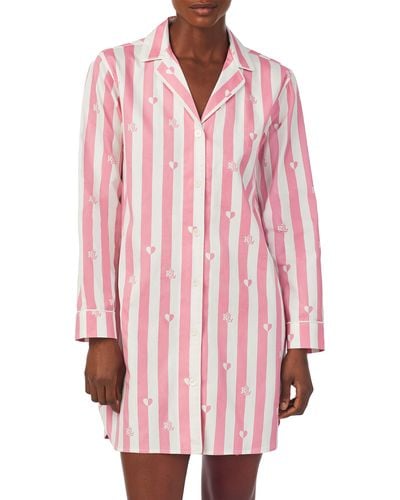 Lauren by Ralph Lauren Stripe Sleepshirt - Pink