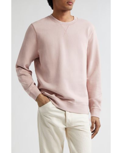 Sunspel French Terry Crewneck Sweatshirt - Pink