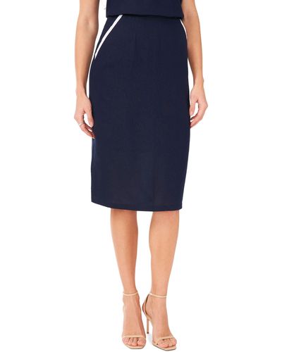 Halogen® Halogen(r) Linen Blend Pencil Skirt - Blue