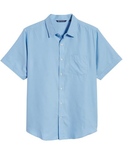 Cutter & Buck Windward Short Sleeve Twill Button-up Shirt - Blue