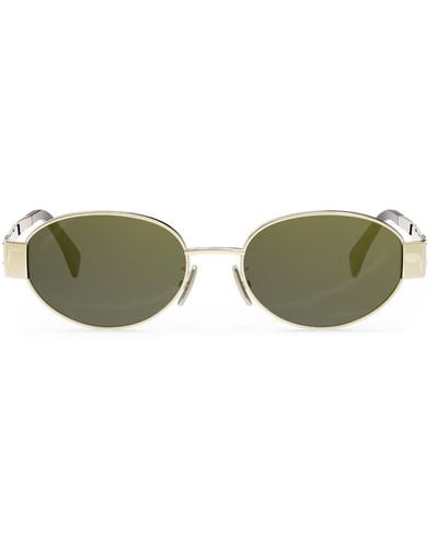 Celine Triomphe 54mm Oval Sunglasses - Green