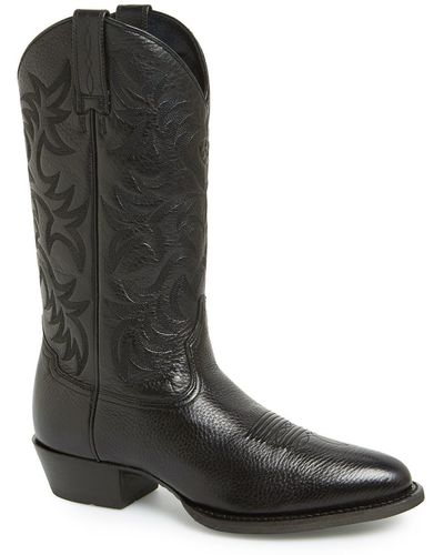 Ariat 'heritage' Leather Cowboy R-toe Boot - Black