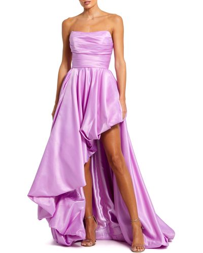 Mac Duggal Strapless Asymmetric A-line Gown - Purple