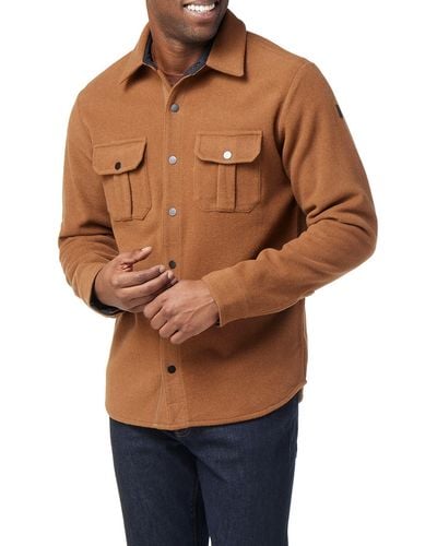 Smartwool Anchor Line Regular Fit Wool Blend Fleece Shirt - Orange