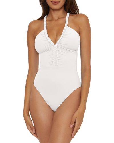 SOLUNA Braid Trim One-piece Swimsuit - White