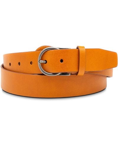 Bosca Sarno Leather Belt - Orange