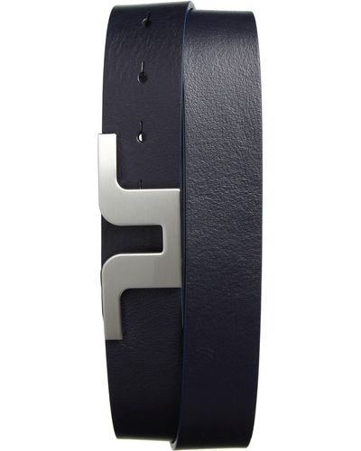 J.Lindeberg Bridger Leather Belt - Blue