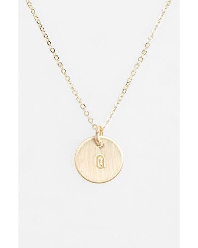 Nashelle 14k-gold Fill Initial Mini Circle Necklace - White