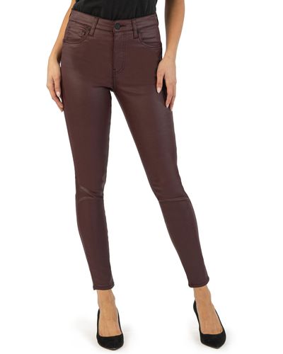 Kut From The Kloth Donna Fab Ab Coated High Waist Ankle Skinny Jeans - Brown