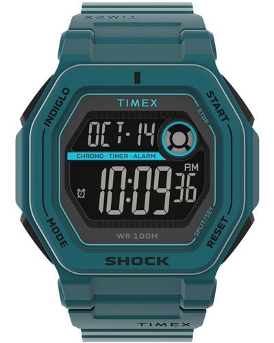 Timex Timex Command Encounter Indiglo Resin Strap Digital Chronograph Watch - Blue