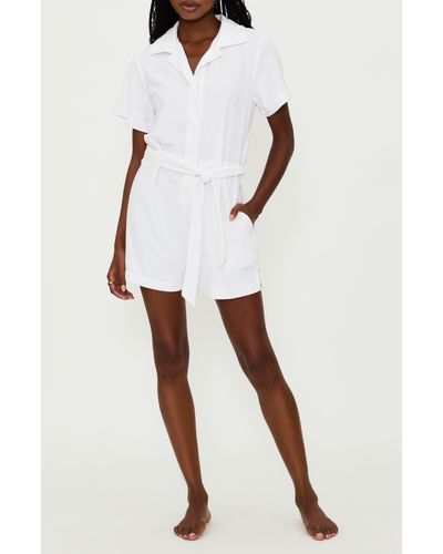 Beach Riot Gia Belted Cover-up Romper - White