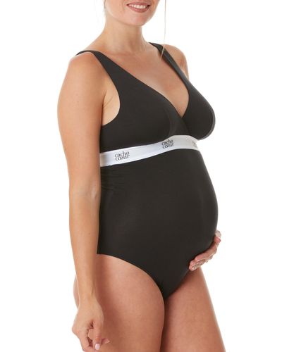 Cache Coeur Life Maternity/nursing Bodysuit - Black