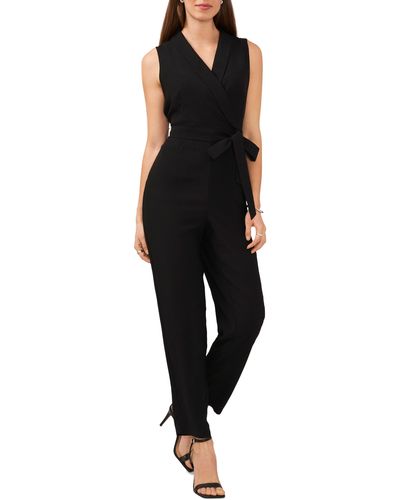 Halogen® Halogen(r) Tie Waist Surplice V-neck Jumpsuit - Black