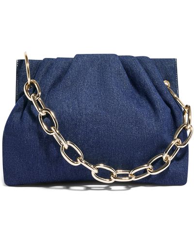 House of Want Chill Vegan Leather Frame Clutch - Blue