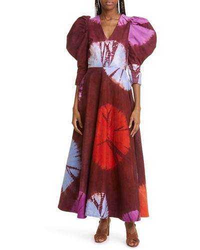 Busayo Dami Puff Sleeve Maxi Dress - Red