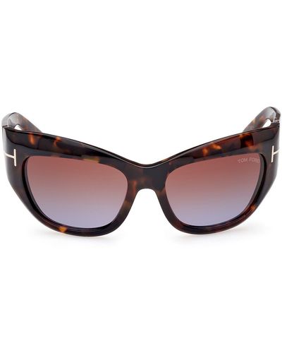 Tom Ford Brianna 55mm Gradient Cat Eye Sunglasses - Brown