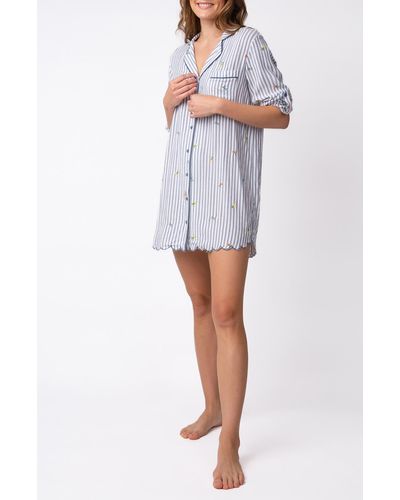 Pj Salvage Build Buttercup Long Sleeve Nightgown - White