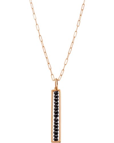 Sethi Couture Leila Black Diamond Bar Pendant Necklace - Multicolor