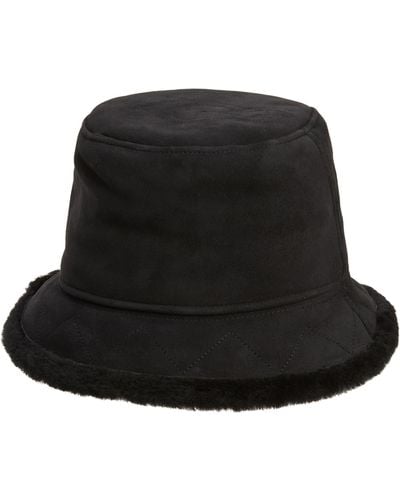UGG ugg(r) Tasman Stitch Genuine Shearling Bucket Hat - Black