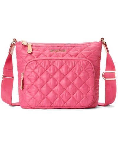 MZ Wallace Metro Scout Deluxe Quilted Nylon Crossbody Bag - Pink