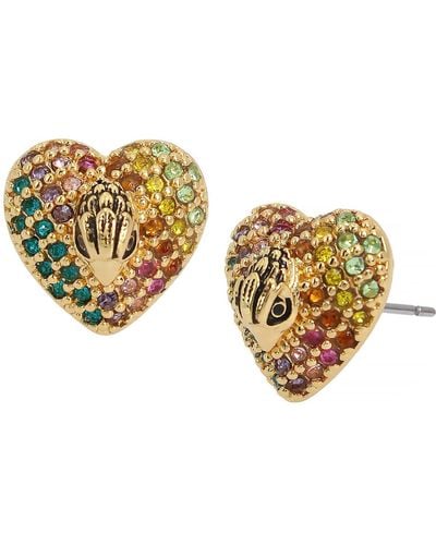 Kurt Geiger Eagle Heart Crystal Stud Earrings - Multicolor