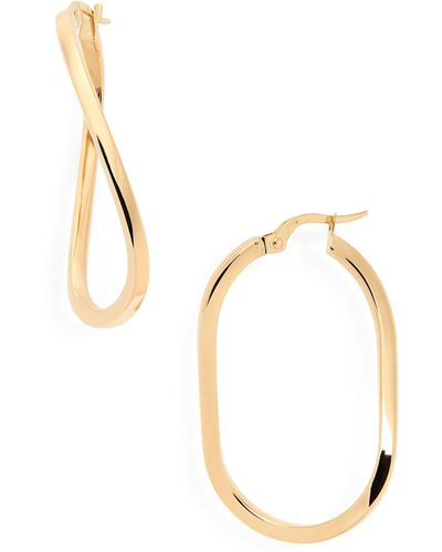 Roberto Coin Twisted Gold Hoop Earrings - Metallic