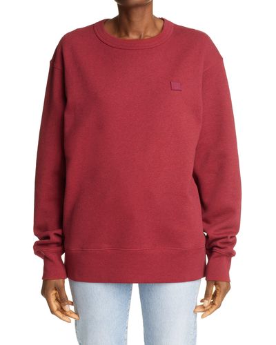 Acne Studios Fairview Face Sweatshirt - Red