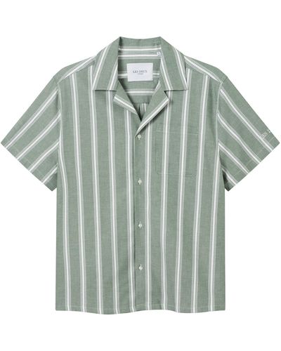 Les Deux Lawson Stripe Camp Shirt - Green