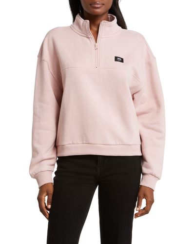 Vans Leighton Half Zip Fleece Pullover - Pink