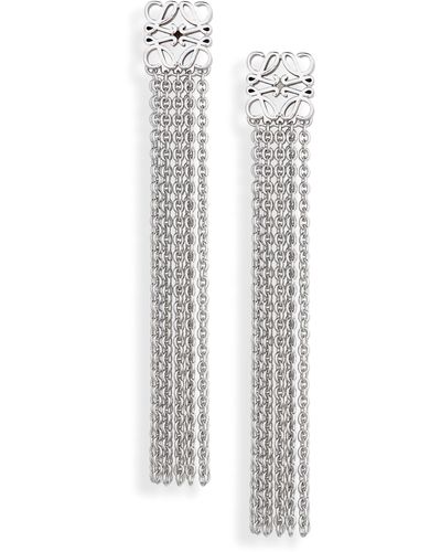 Loewe Anagram Sterling Fringe Earrings At Nordstrom - White