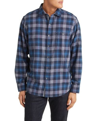 Tommy Bahama Canyon Beach Cozy Check Flannel Button-up Shirt - Blue