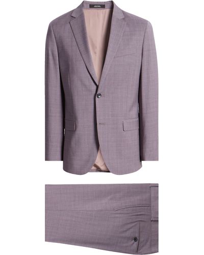 Nordstrom Solid Virgin Wool Suit - Purple