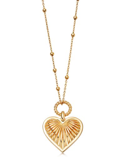 Missoma Valentine's Ridge Heart Pendant Necklace - Metallic
