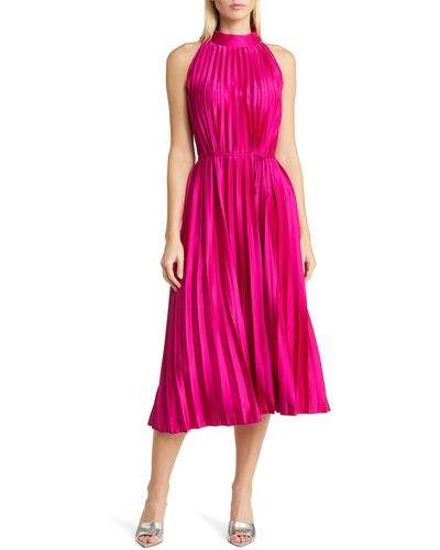 Sam Edelman Sleeveless Pleated Dress - Pink