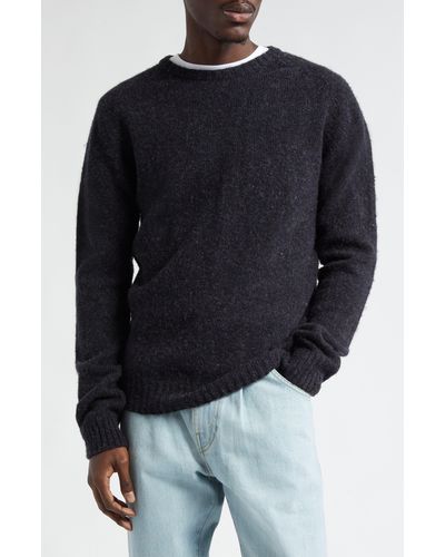 Noah Shetland Wool Crewneck Sweater - Black